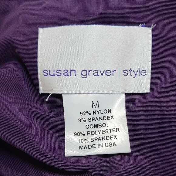 Susan Graver Career Shacket/Shirt/Blouse Purple Women's Medium Valour Trim...... - Picture 3 of 8